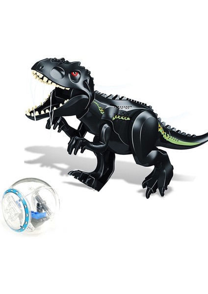 Jurassic Dinozor Parkı Dinos Dünya Yapı Taşları Hayvanlar Tyrannosaurus Rex Indominus I-Rex Mavi Figürler Triceratops Oyuncaklar (Yurt Dışından)