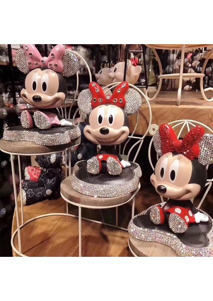 Disney Sevimli Mickey Mouse Minnie Anime Figürü Bebek Oyuncak Karikatür Sallamak Kafa Aksiyon Figürleri Modeli Bebek Araba Dekor Çocuk Oyuncakları Ler (Yurt Dışından)