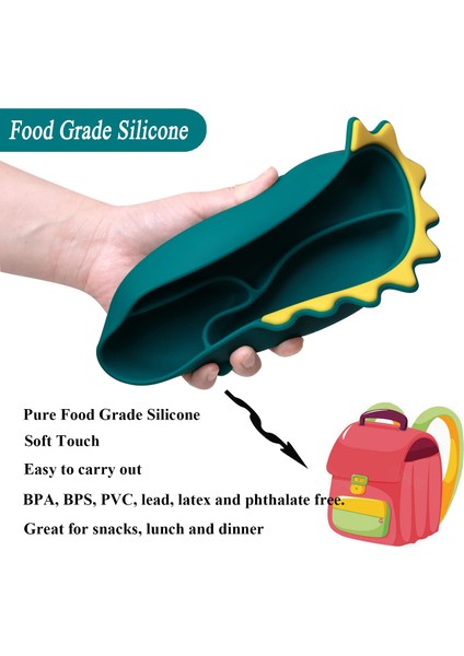 【happier】 Yumuşak Silikon Bebek Besleme Tabağı Bebek Yemek Takımı Seti Silikon Kase Kaşık ve Çatal ile Kolay Temizlenebilir ve Su Geçirmez Setler (Yurt Dışından) modelleri