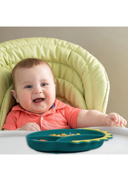 【happier】 Yumuşak Silikon Bebek Besleme Tabağı Bebek Yemek Takımı Seti Silikon Kase Kaşık ve Çatal ile Kolay Temizlenebilir ve Su Geçirmez Setler (Yurt Dışından) indirimleri