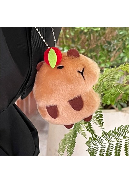 Yumuşak Sıkma Kapibara Peluş Anahtarlık Yaratıcı Peluş Karikatür Dolması Kapibara Anahtarlık Anahtarlık Oyuncaklar Squeak Kapibara Kolye Unisex (Yurt Dışından)