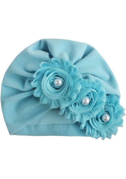 Yumuşak Sevimli Yenidoğan Bebek Çiçek Inci Tasarım Kız Erkek Kapaklar Bebek Şapka Türban Elastik Kap (Yurt Dışından) fırsatları