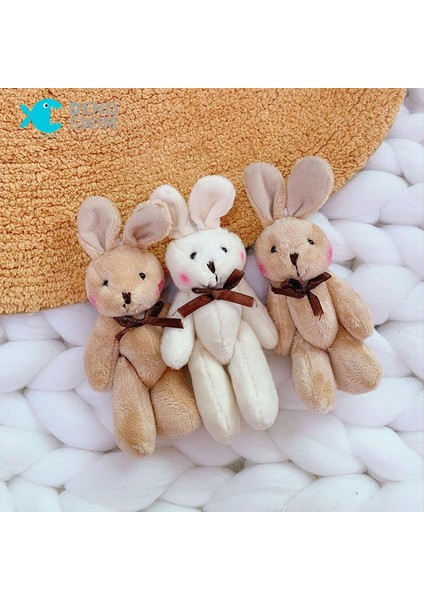 Denoswım 11 cm Kawaii Karikatür Tavşan Doldurulmuş Oyuncak Mini Tavşan Bebek Erkek Kız Peluş Anahtarlık Kolye (Yurt Dışından)