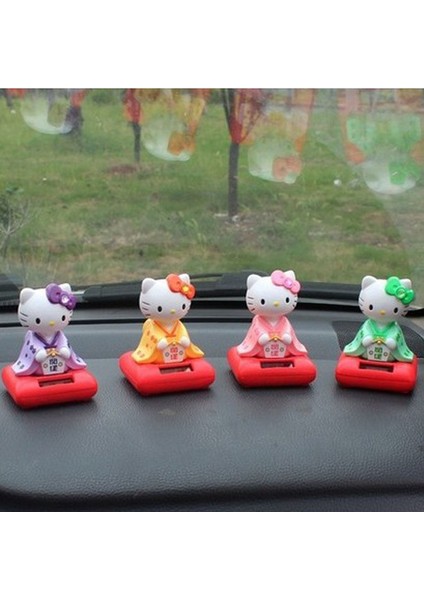 Takara Tomy Güneş Sallayarak Kafa Araba Karikatür Hello Kitty Süsler Bebek Kız Araba Iç Dekorasyon Malzemeleri Kişilik (Yurt Dışından) fırsatları