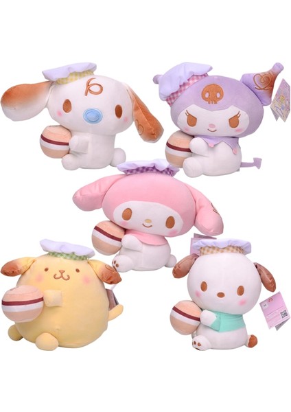 Sanrio Ekmek Tatlı Ustası Kuromi Melody Gui Köpek Peluş Oyuncaklar (Yurt Dışından)