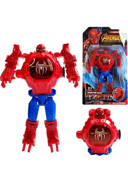 Disney Karikatür Çocuk Izle 3D Projeksiyon Deforme Izle Anime Superman Örümcek Adam Ironman Dondurulmuş Dijital Saat Çocuk Oyuncakları Ler (Yurt Dışından)