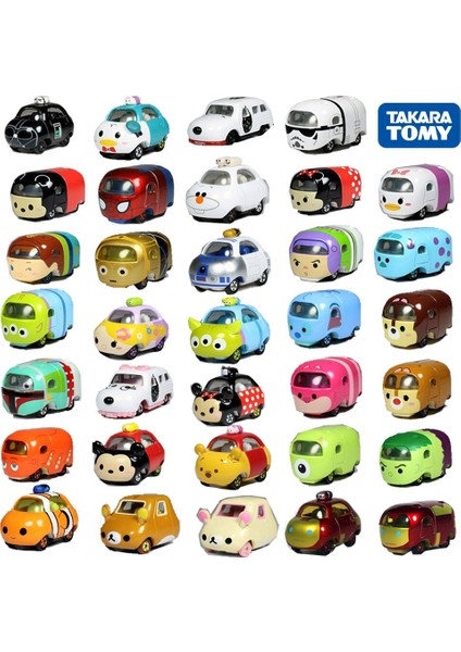 Takara Tomy Arabalar Hulk Mickey Minnie Mouse Pooh Ayı Demir Adam Karışık Snoopy Olaf Darth Vader Anime Model Araba Çocuk Oyuncakları (Yurt Dışından)