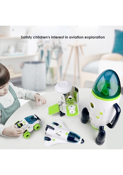 Yeni Kök Bulmaca Uzay Gemisi Oyuncaklar Boys Için Acousto Optik Uzay Roketi Oyuncak Modeli Mekik Uzay Istasyonu Roket Havacılık Serisi Oyuncaklar (Yurt Dışından)