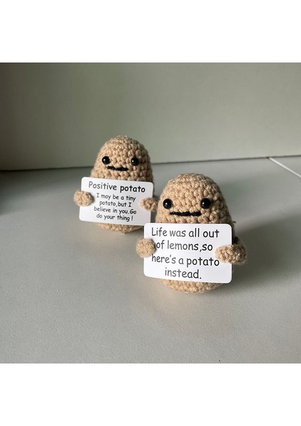 Komik Pozitif Patates Sevimli Yün Örgü Bebek Pozitif Kart Pozitifliği Onay Kartları ile Komik Örme Patates Bebek (Yurt Dışından) modelleri