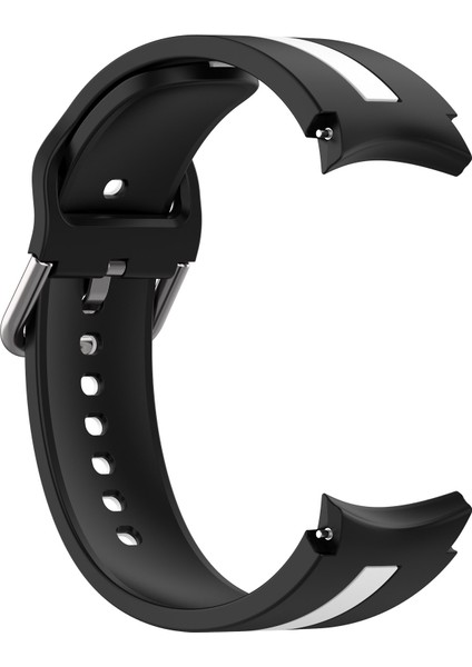 Samsung Galaxy Watch 6 Classic Için Silikon Kayış 47MM Siyah+Beyaz (Yurt Dışından)