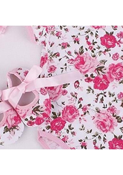 Sevimli Bebek Kız Bebek Yürümeye Başlayan Çiçek Çiçek Baskı Romper Ayakkabı Kafa Bandı Kıyafeti (Yurt Dışından) modelleri