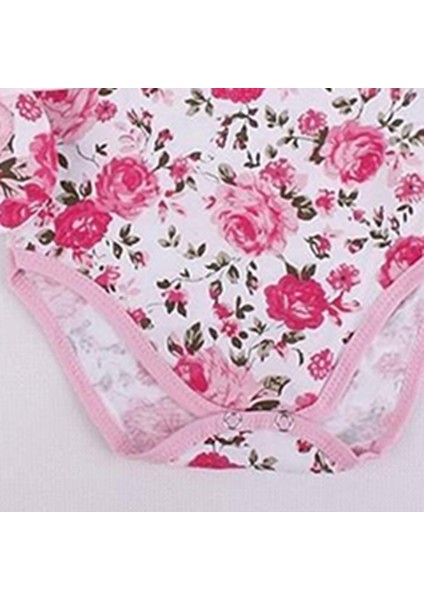 Sevimli Bebek Kız Bebek Yürümeye Başlayan Çiçek Çiçek Baskı Romper Ayakkabı Kafa Bandı Kıyafeti (Yurt Dışından) fırsatları