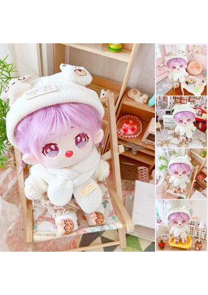 Idol Doll Şapka Esnek 20CM Bebek Bebekler Yıldız Ayı Dekor Yün Kap Eşarp (Yurt Dışından) fiyatları