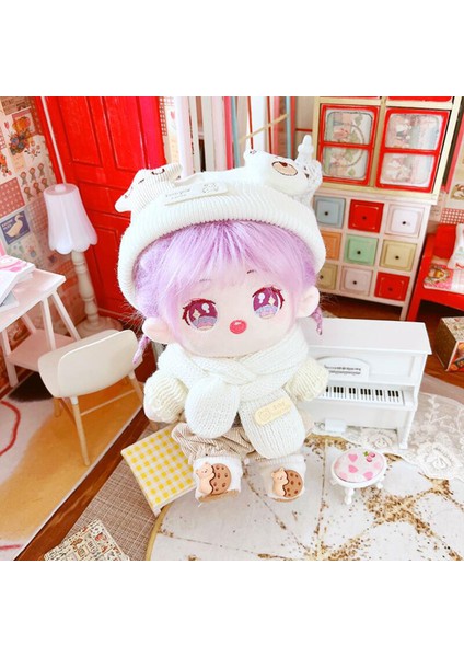 Idol Doll Şapka Esnek 20CM Bebek Bebekler Yıldız Ayı Dekor Yün Kap Eşarp (Yurt Dışından) modelleri