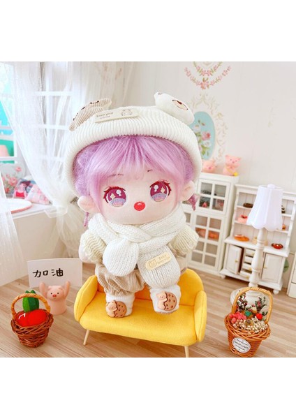 Idol Doll Şapka Esnek 20CM Bebek Bebekler Yıldız Ayı Dekor Yün Kap Eşarp (Yurt Dışından) fırsatları