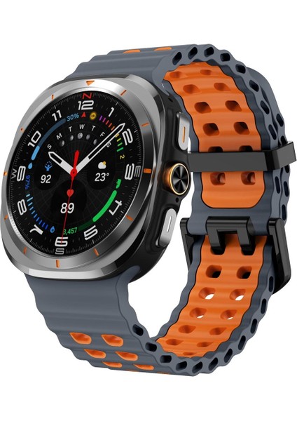 Samsung Galaxy Watch Ultra 47MM Uzay Gri Turuncu Için Silikon Watch Band (Yurt Dışından)