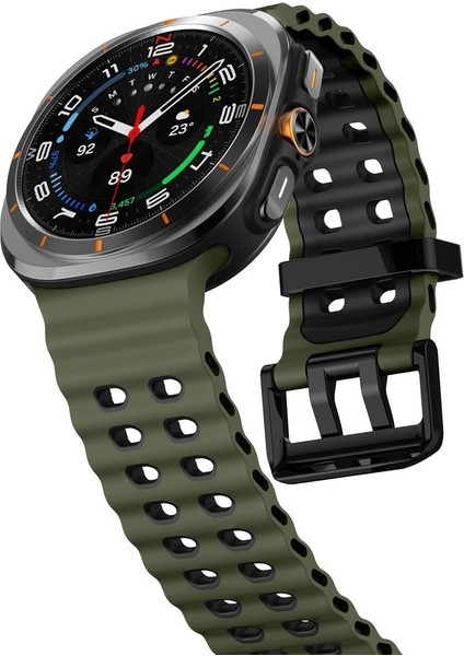 Samsung Galaxy Watch Ultra 47MM Ordu Yeşil Siyah Için Silikon Watch Band (Yurt Dışından) fırsatları