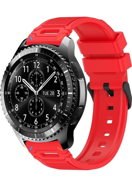Samsung Galaxy Watch 22MM Çift Renk+Kırmızı Için Dikey Desenli Watch Band (Yurt Dışından)