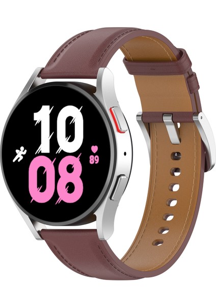 Samsung Galaxy Watch 5 Pro 45MM Koyu Kahverengi Için Deri Watch Band (Yurt Dışından)