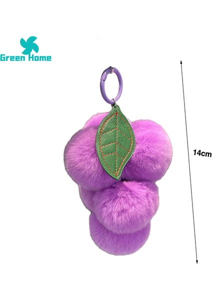 Kızlar Peluş Anahtarlık Sevimli Kabarık Üzüm Anahtarlık Sırt Çantaları Için Sevimli Peluş Meyve Kolye Trendy Tavşan Kürk Kız Moda Aksesuarı Mükemmel Peluş Anahtarlık (Yurt Dışından)