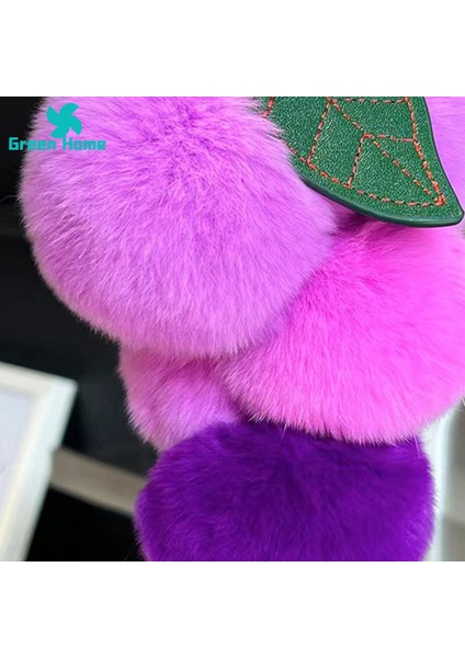 Kızlar Peluş Anahtarlık Sevimli Kabarık Üzüm Anahtarlık Sırt Çantaları Için Sevimli Peluş Meyve Kolye Trendy Tavşan Kürk Kız Moda Aksesuarı Mükemmel Peluş Anahtarlık (Yurt Dışından)