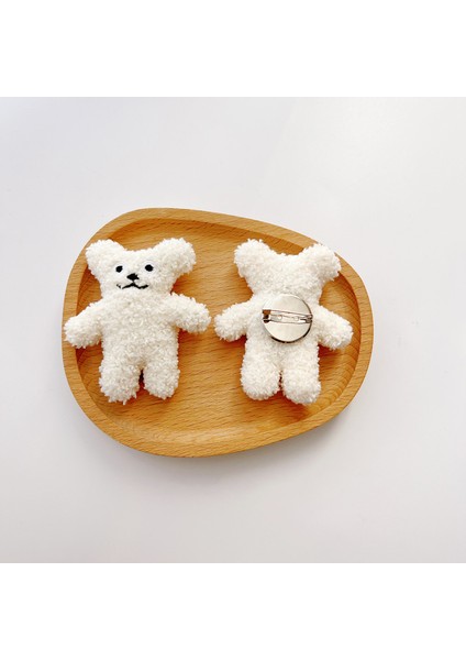 Ins Kore Broş Fasulye Ayı Peluş Bebek Sevimli Karikatür Pin Okul Çantası Kolye Dekorasyon Aksesuarları (Yurt Dışından)