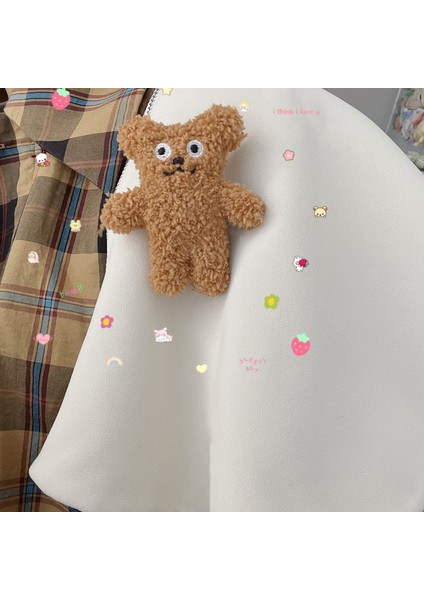 Ins Kore Broş Fasulye Ayı Peluş Bebek Sevimli Karikatür Pin Okul Çantası Kolye Dekorasyon Aksesuarları (Yurt Dışından) modelleri