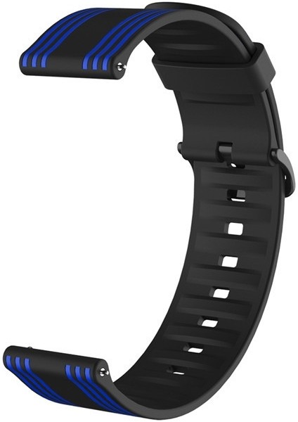 20MM D Silikon Kayış Siyah Mavi (Yurt Dışından) fırsatları