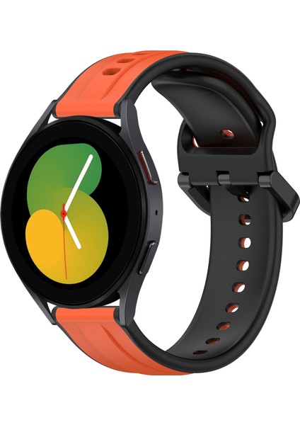 Samsung Galaxy Watch 5 44MM Turuncu+Siyah Için Silikon Watch Band (Yurt Dışından)