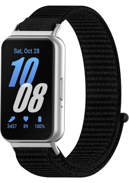 Samsung Galaxy Fit 3 Siyah Için Naylon Kanca ve Halka Bağlantı Elemanı Kayışı (Yurt Dışından)
