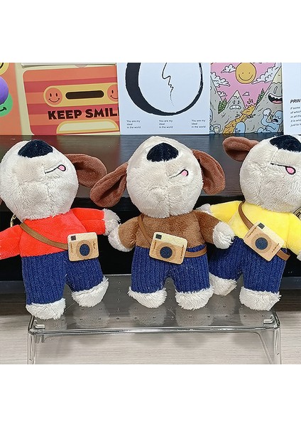 Kawaii Kamera Köpek Bebek Peluş Oyuncak Kolye Anahtarlık Erkekler Kadınlar Için Küçük Köpek Bebek Okul Çantası Kolye (Yurt Dışından) fiyatları