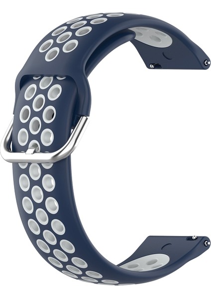 Samsung Galaxy Watch4 Için 40MM Silikon Kayış Gece Mavisi Beyaz (Yurt Dışından)