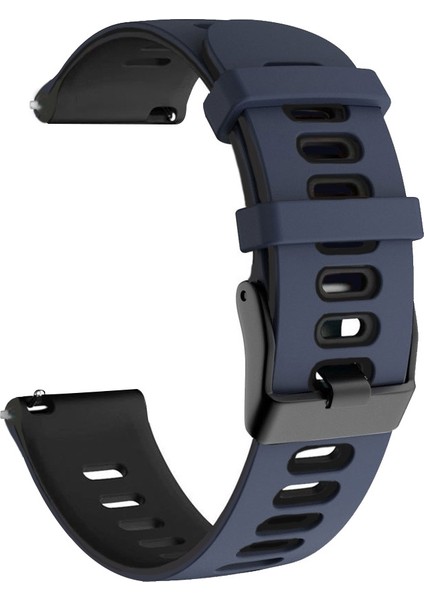 Samsung Gear S3 Classic Için 22MM Silikon Kayış Koyu Mavi Siyah (Yurt Dışından)