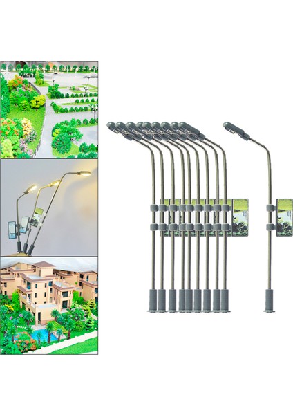 10X Model Tren LED Işık Mikro Peyzaj Bahçe Sokak Lambası Direği (Yurt Dışından)