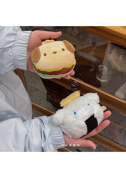 Sanrio Pirinç Topu Peluş Oyuncaklar Kolye Hamburger Parchia Köpek Oyuncakları Okul Çantası Kolye (Yurt Dışından) modelleri