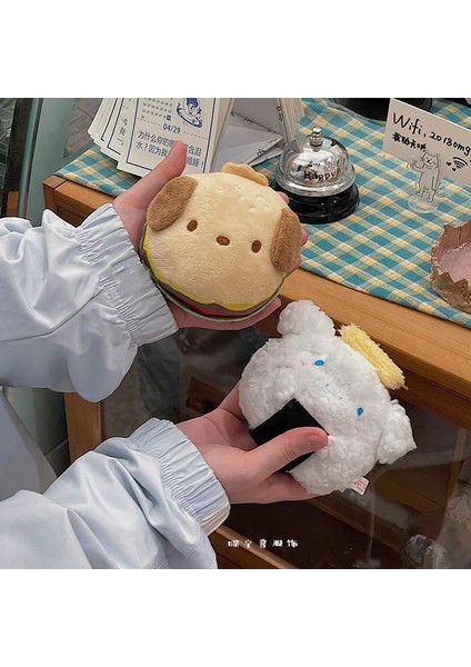 Sanrio Pirinç Topu Peluş Oyuncaklar Kolye Hamburger Parchia Köpek Oyuncakları Okul Çantası Kolye (Yurt Dışından) indirimleri