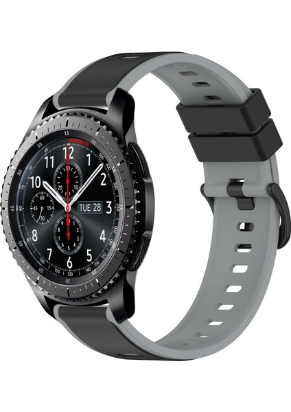 Samsung Gear S3 Frontier Siyah+Gri Için Iki Renkli Silikon Saat Bandı (Yurt Dışından)