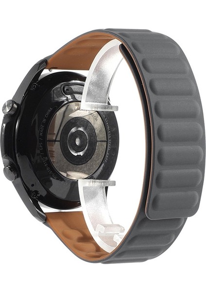 Samsung Galaxy Watch 3 Için 45MM Silikon Kordonlu Saat Gri (Yurt Dışından)