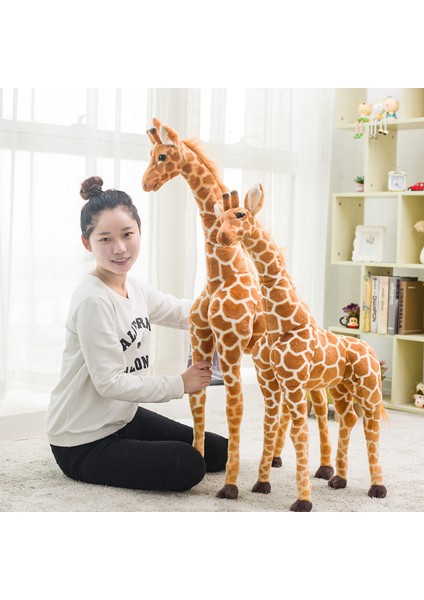 Gc Çocuk Peluş Zürafa Bebek Yumuşak Doldurulmuş Gerçekçi Hayvanlar Zürafalar Ev Ofis Dekor Çocuklar Için Doğum Günü Si (Yurt Dışından)