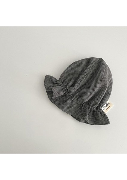 Ilkbahar Yaz Bebek Şapka Kafes Baskılı Çocuk Kova Kapağı Ayarlanabilir Açık Güneş Koruma Güneş Şapkası (Yurt Dışından)