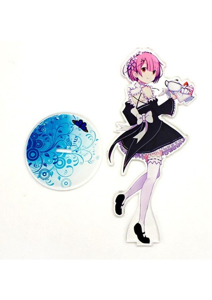 Re Zero Başka Bir Dünyada Hayata Başlamak Ram Rem Akrilik Stand Şekilli Kalıp Çift Taraflı Plaka Tutucu Topper Anime (Yurt Dışından)