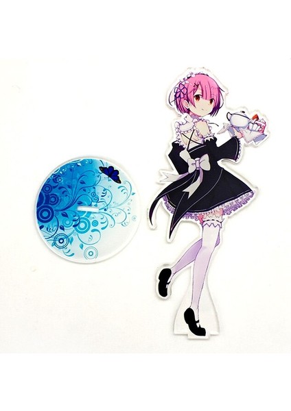 Re Zero Başka Bir Dünyada Hayata Başlamak Ram Rem Akrilik Stand Şekilli Kalıp Çift Taraflı Plaka Tutucu Topper Anime (Yurt Dışından)
