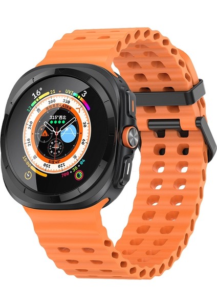 Samsung Galaxy Watch Ultra 47MM Turuncu Için Ocean Silikon Kayış (Yurt Dışından)