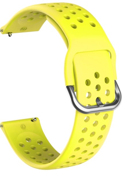 20MM Huami Amazfit Gts/samsung Galaxy Izle Aktif 2/huawei Izle Gt2 42MM Iç Toka Nefes Alabilir Saat Kayışı Sarı (Yurt Dışından)