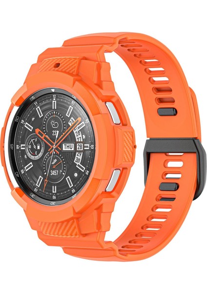 Silikon Kordonlu Saat Samsung Galaxy Watch4 Clic 46MM Samsung Galaxy Watch4 Classic 46MM Turuncu (Yurt Dışından)