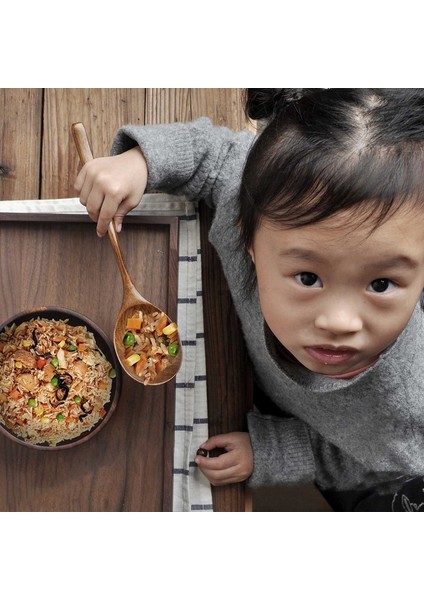 Vintage Çin Tarzı El Işi Ahşap Çorba Kaşığı 2'li Set, Akşam Yemeği, Salata Tatlıları, Atıştırmalıklar, Pilav, Çorba, Meyve (Yurt Dışından) fırsatları