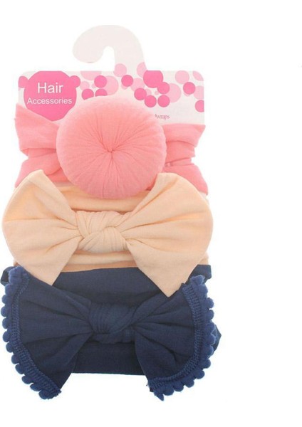 3 Adet/takım Bebek Kafa Bandı Çiçek Fiyonkları Bebek Kız Bantlar Yay Düğüm Çocuklar Saç Bandı Türban (Yurt Dışından)