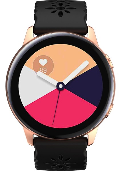 Samsung Galaxy Watch4 20MM Siyah Için Silikon Saat Bandı (Yurt Dışından)