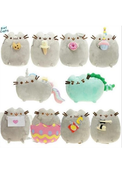 Noel Si 1 Adet 3 Inç Kawaii Brinquedos Pusheen Kedi Zincir Oyuncaklar 6 Stilleri Karikatür Yumuşak Peluş Mini Bebek Süper Yeni (Yurt Dışından)