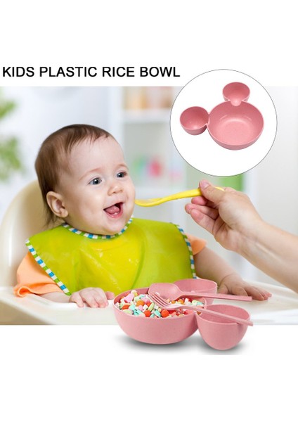 Karikatür Sevimli Çocuk Çocuk Plastik Pirinç Kasesi Güzel Sofra Bebek Öğle Yemeği Kasesi (Yurt Dışından) modelleri